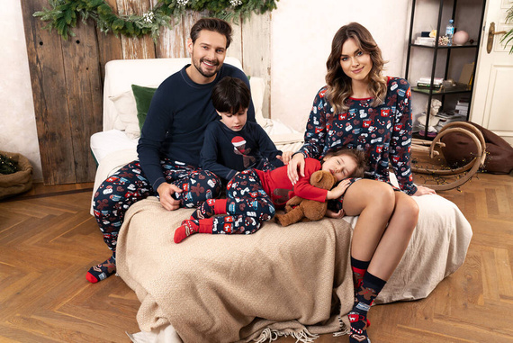 Makala Detské pyžamo Italian Fashion - námornícka modrá/potlač