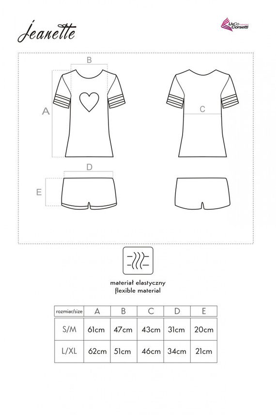 Jeanette LC 55732 Dámske pyžamo LivCo Corsetti Fashion