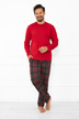 Pánske dlhé pyžamo - červené