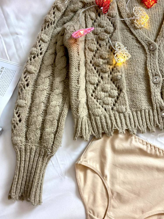 018 Sara Vysoké nohavičky De lafense - béžové