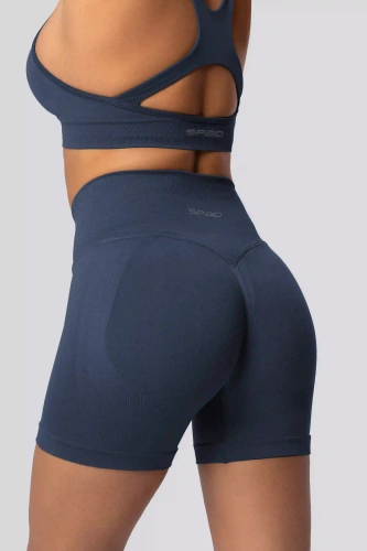 Spaio PUSH-UP PRO modelujúce bezšvové šortky fitness vysoký pás navy blue