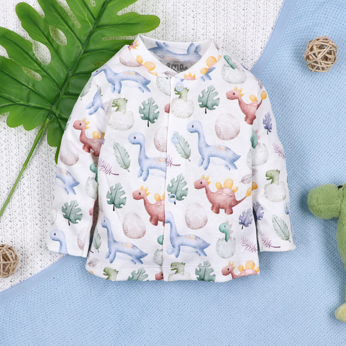 ABN-5570 Dino Explorer Baby Kaftan by Nini - organická bavlna, zapínanie na patentky