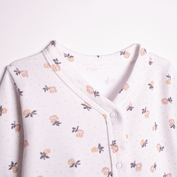 220031 Dojčenský overal Nicol 100% bavlna kvety s nožičkami