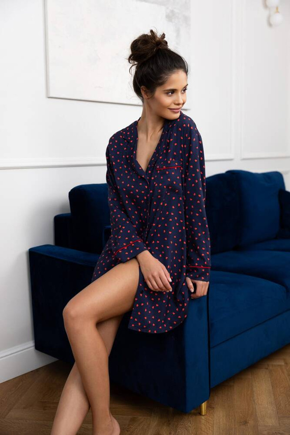 Nočná košeľa Sophia s rozopínaním od značky Sensis - tmavomodrá