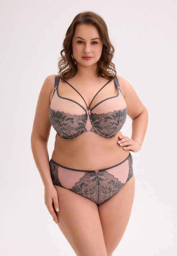BS 1318 Podprsenka Priya Gaia - polovystužená maxi, grafitovo ružová, elegantná a pohodlná