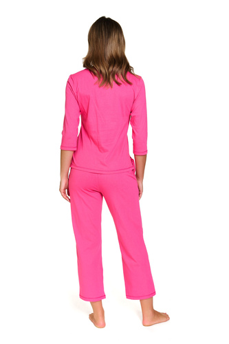 Dámske pyžamo Doctor Nap 7356 - bavlnený komplet s ¾ nohavicami - pivonka