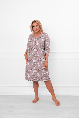 Dámska nočná košeľa Oshima z bavlny s 3/4 rukávmi a kvetinovým vzorom Talianska móda