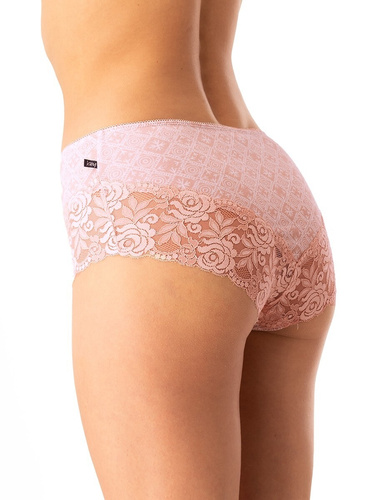 Dámske bavlnené nohavičky Key LPB 731 black beige - sada 2 ks v krabici, klasický strih