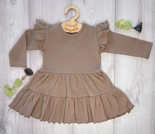 Mamatti SP516 Dievčenské šaty s motýlími rukávmi 97% bavlna