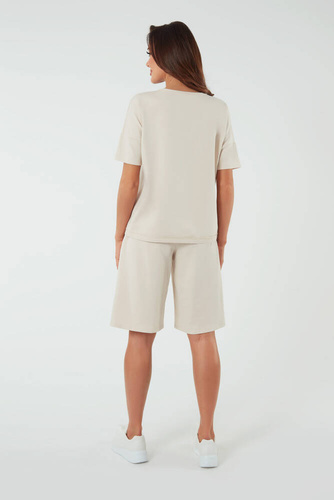 Madri Blúzka s krátkymi rukávmi Talianska móda - béžová