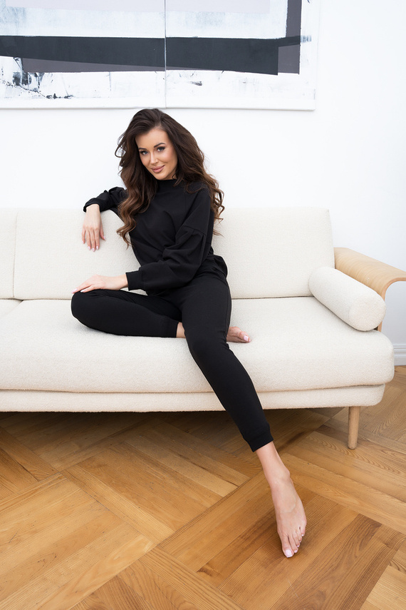 Parma Dámsky set s dlhým rukávom, nohavice Italian Fashion - čierny