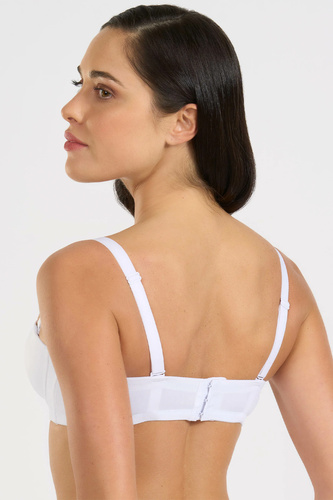 391 Podprsenka Bandeau Bianco Selene Bardotka s kosticami odnímateľné ramienka