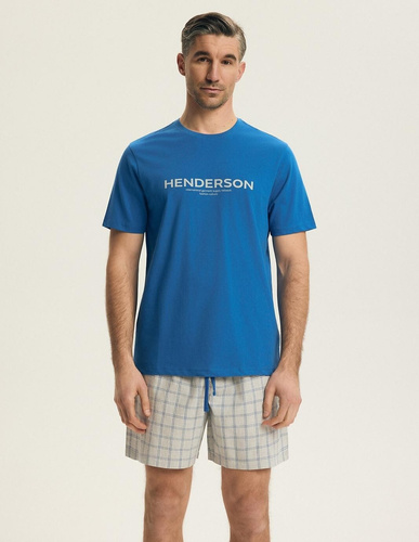 Pánske pyžamo Henderson 43453 Nori modré – 100% bavlna, letné