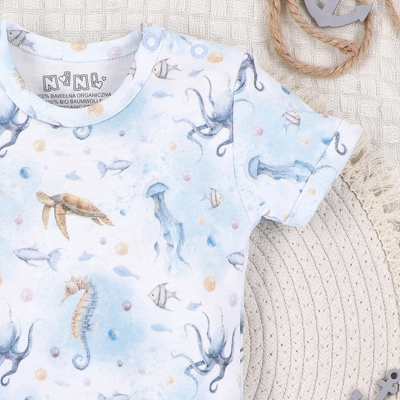 ABN-5447 Body z organickej bavlny Sea Of Joy od Nini - organická bavlna, krátky rukáv