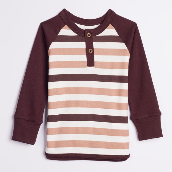 227139 Nicol BENEK Chlapčenské tričko raglan henley pruhované s dlhým rukávom