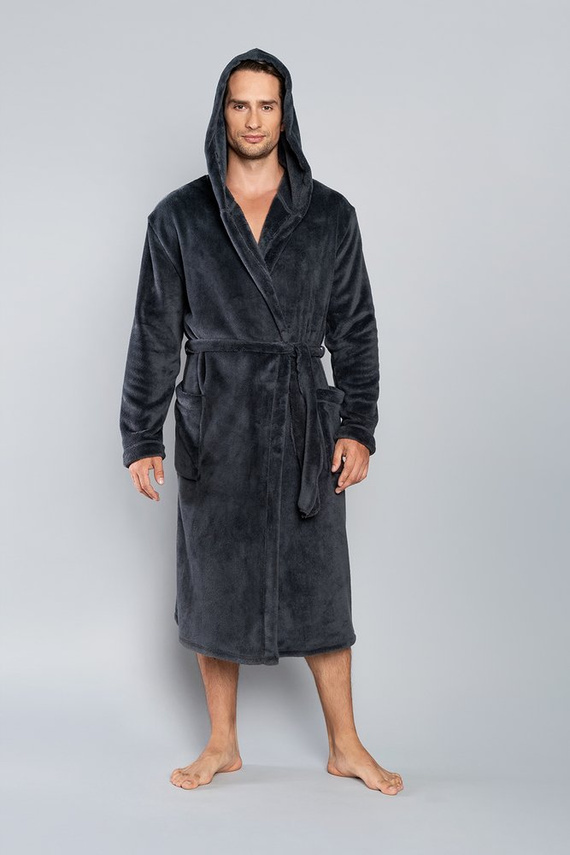 Mimas Pánsky župan s kapucňou Italian Fashion- graphite
