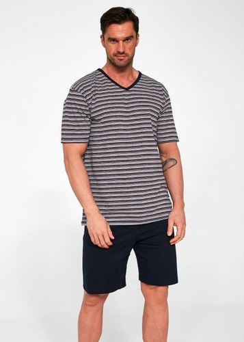 330/17 Various Piżama męska Cornette - szary-granatowy