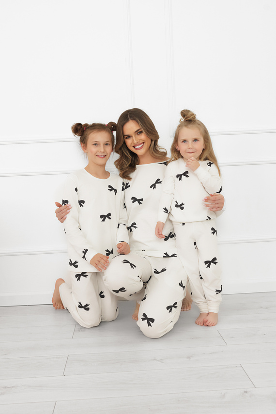 Dievčenské pyžamo Fiocca- ecru, bavlna, dlhý rukáv a nohavice Talianska móda