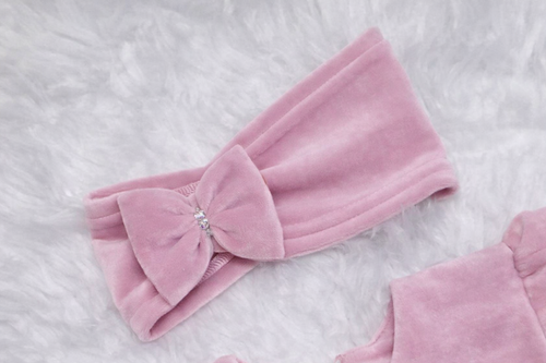Amelka čelenka s mašľou Bambarillo powder pink
