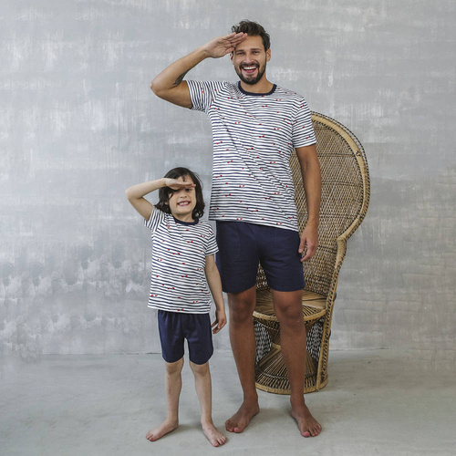 Korfu Chlapčenské pyžamo s krátkym rukávom, nohavice Talianska móda - potlač/zelená