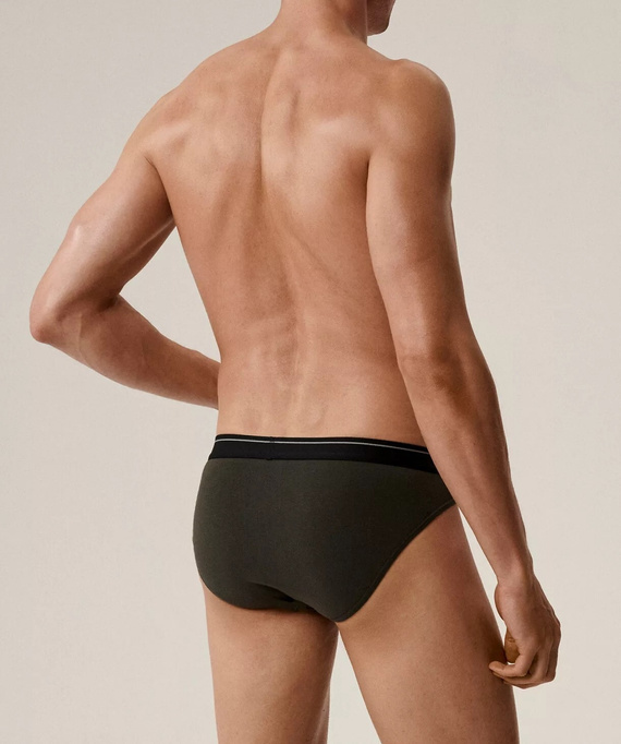 Atlantic pánske nohavičky 3MP-094/25 fialovo-čierne khaki bavlnené, 3-pack, klasický strih