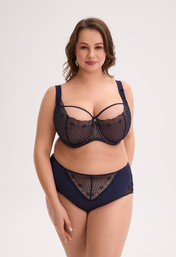 Gaia Veda BSM 1323 Maxi Navy blue - polomäkká podprsenka s čipkou