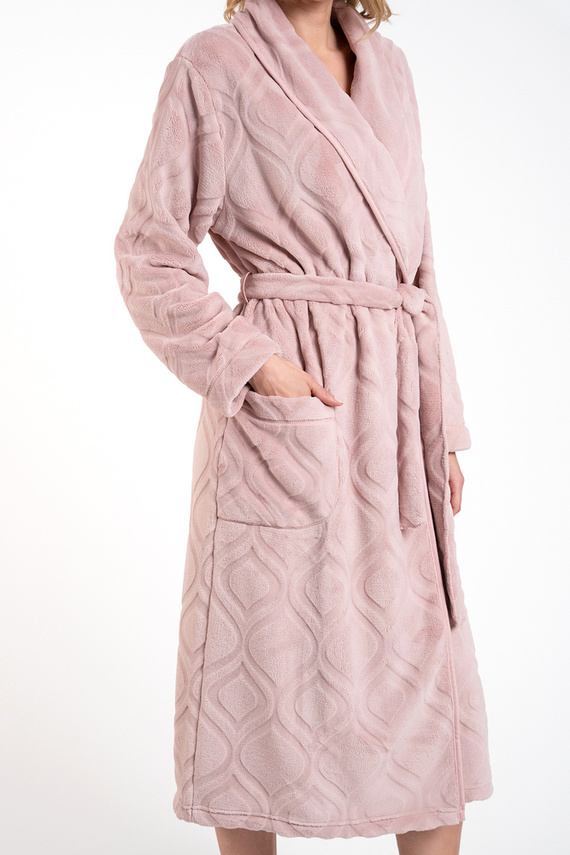 Morena Dámsky flísový župan Italian Fashion - púdrovo ružový