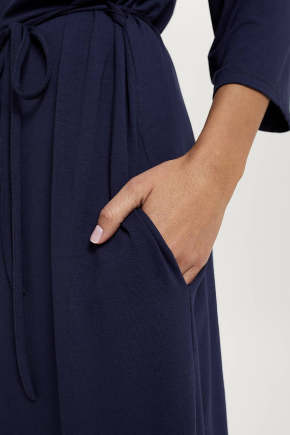 Song Dámsky župan s 3/4 rukávmi Italian Fashion - tmavomodrý