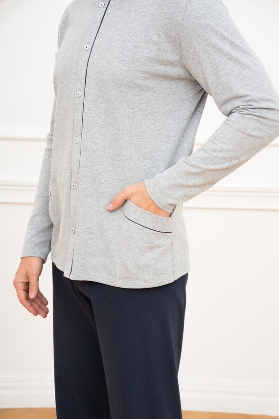 Alcest Pánske dlhé nohavice s dlhým rukávom Talianska móda - tmavomodrá