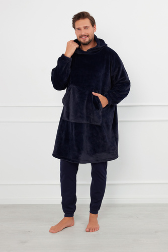Forio Blúzka s kapucňou unisex Talianska móda - tmavomodrá
