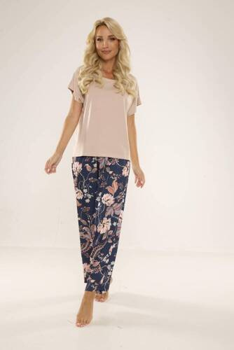 722 Lurdes Dámske pyžamo De Lafense - tmavomodré