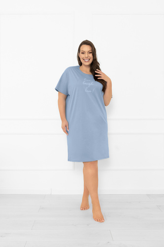 Dámska nočná košeľa Ksara - krátky rukáv, bavlna Italian Fashion - steel