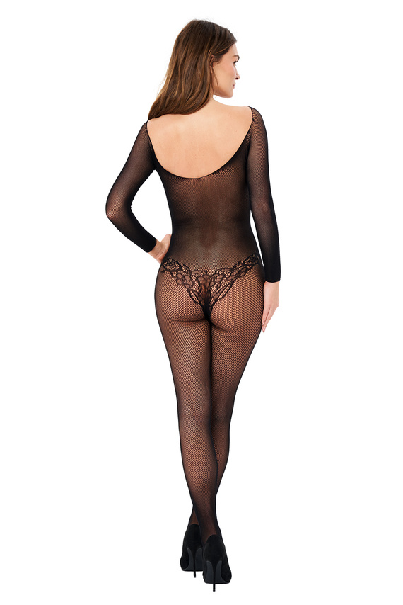 Bodystocking Kotek BG003 čierny S/M/L – elastická sieťovina