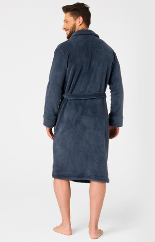 MGL 255 B25 Pánsky župan tmavomodrý - klasický, mäkký, viazaný v páse