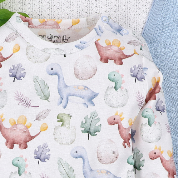 ABN-5564 Body Dino Explorer s potlačou z organickej bavlny Nini, dlhý rukáv