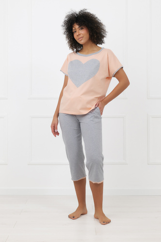 Dámske pyžamo Sabrina Italian Fashion 100% bavlna – krátky rukáv, nohavice 3/4