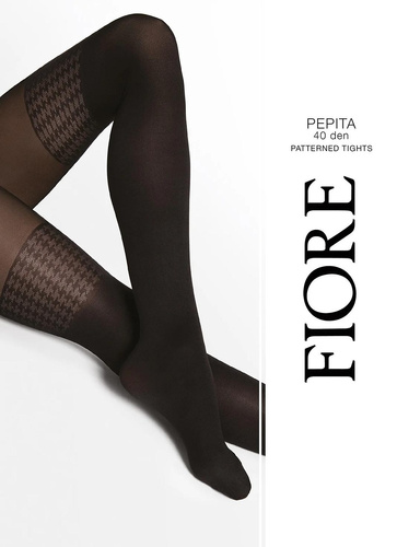Fiore G6140 Pepita Black pančuchové nohavice 40 DEN imitujúce pančuchy pepitka
