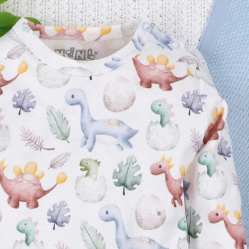 ABN-5564 Body Dino Explorer s potlačou z organickej bavlny Nini, dlhý rukáv