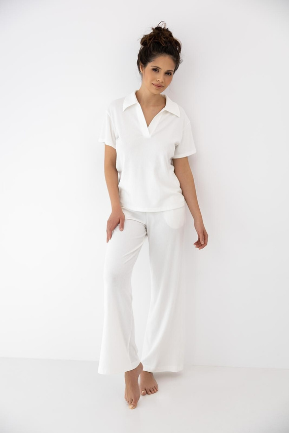 Sensis Zuri ecru dámske pyžamo – bavlna a modal dlhé