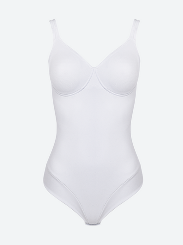 Body 3155 - elegantné, elastické, z hladkého polyamidu Spiman white