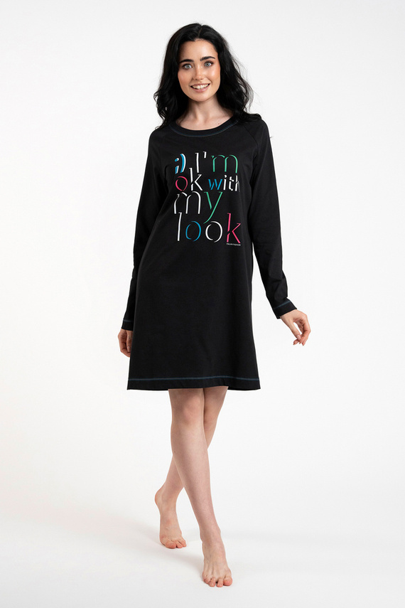 Nočná košeľa Olza Italian Fashion - čierna