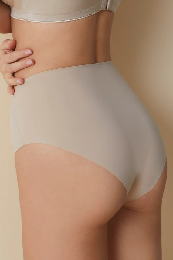 503 Dámske maxi nohavičky Braga Selene béžové - vysoký strih, bez švov, tvarujúce