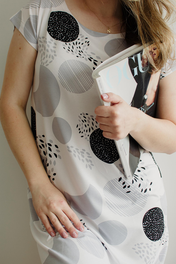 860 Nočná košeľa Amelia De Lafense - krátky rukáv, mäkká viskóza - sivá