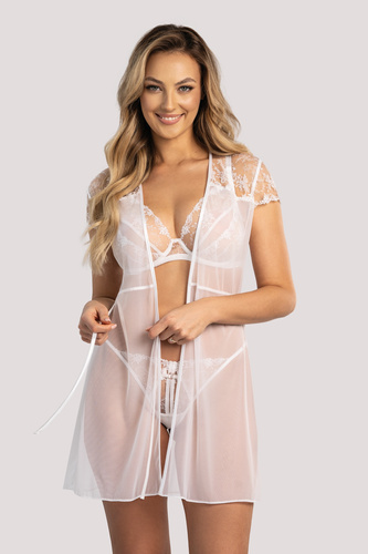 Dámske negližé Rubi Unikat white - čipkované, elegantné, zmyselné
