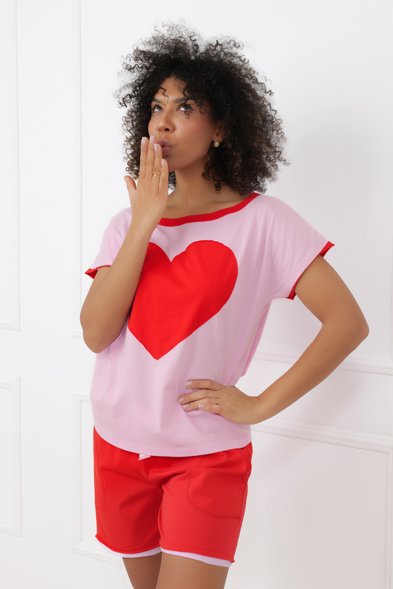 Dámske pyžamo Sabrina Italian Fashion 100% bavlna – krátky rukáv, šortky