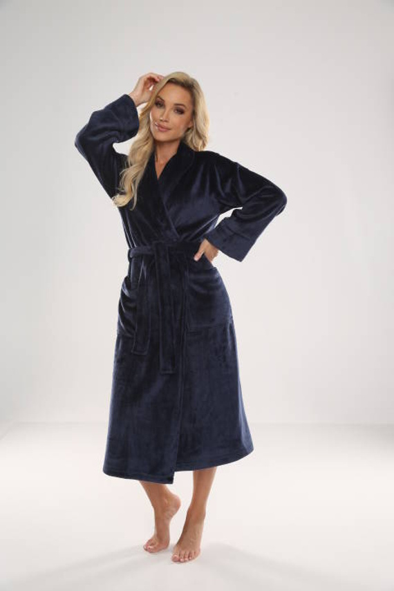 628 Abigail Dlhý dámsky župan Forex - tmavomodrý