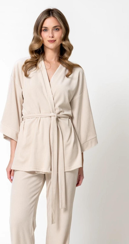 Leveza Darlin 1816 Dámske velúrové pyžamo 3/4 komplet homewear Sahara