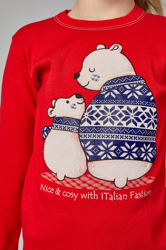Arktyka Detské pyžamo Italian Fashion - červená/potlač