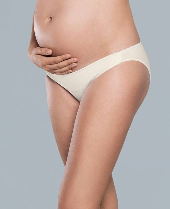 Lux mini tehotenské nohavičky Italian Fashion - nude/powder