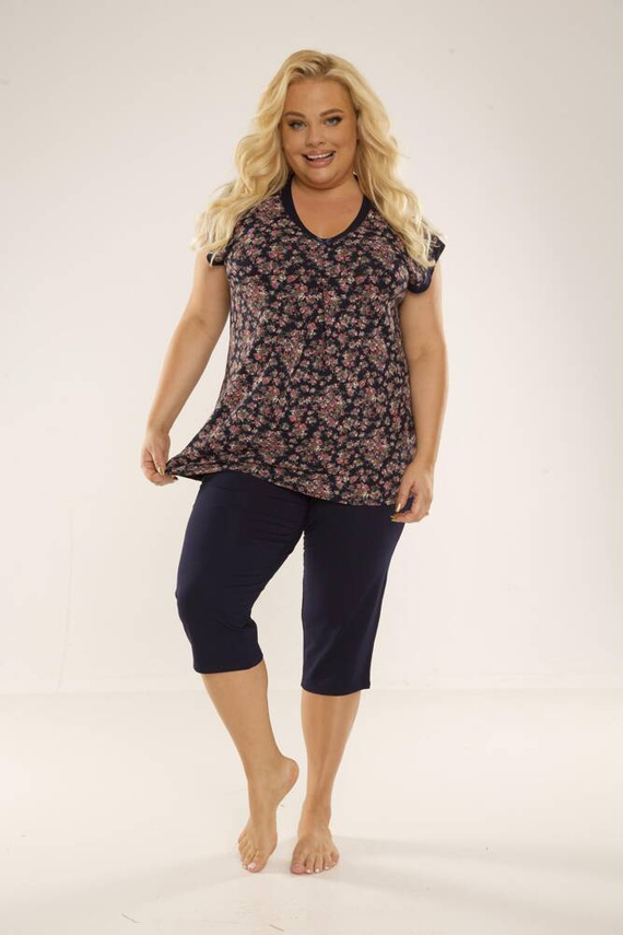 489/491 Mia Dámske pyžamo nadmernej veľkosti Forex - tmavomodré